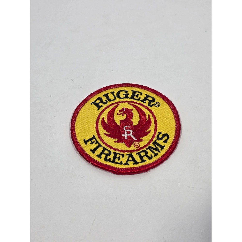 Ruger Firearms Patch Vintage Logo 3 Inch Yellow Red Outdoor Vibe